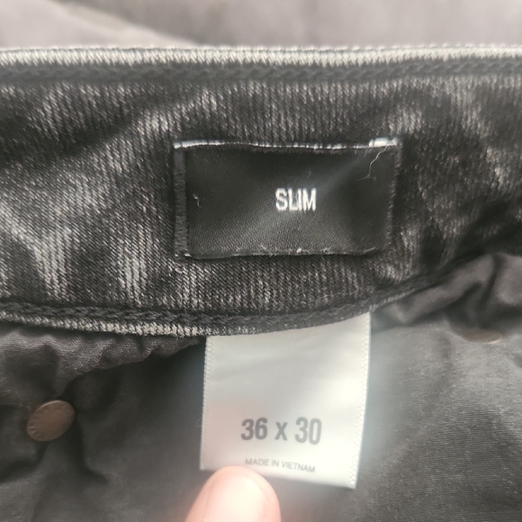 Express Men's Faded Black Slim Jeans - Picture 4 of 6